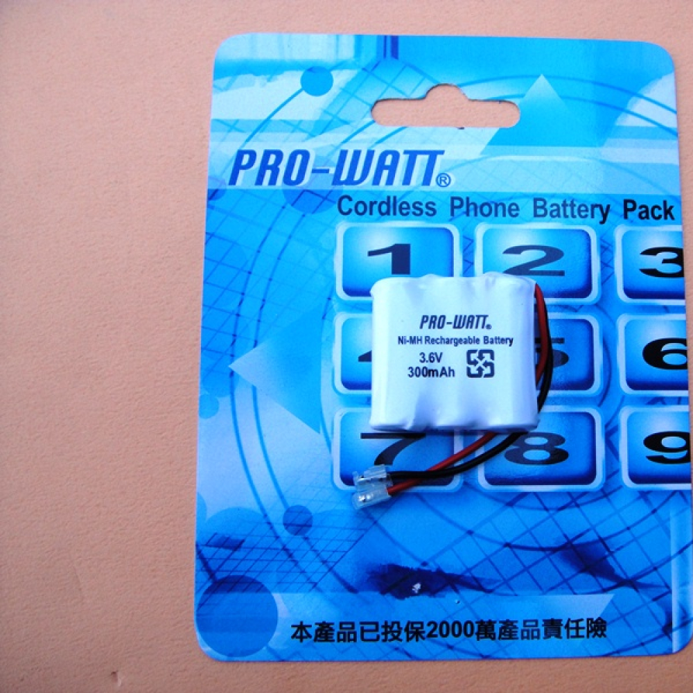 P350-4 3.6V 400mAh  無線電話電池萬用頭