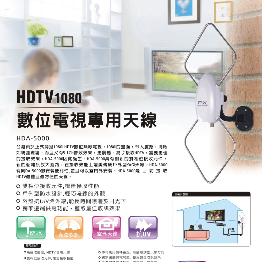 HDA-5000數位電視專用天線