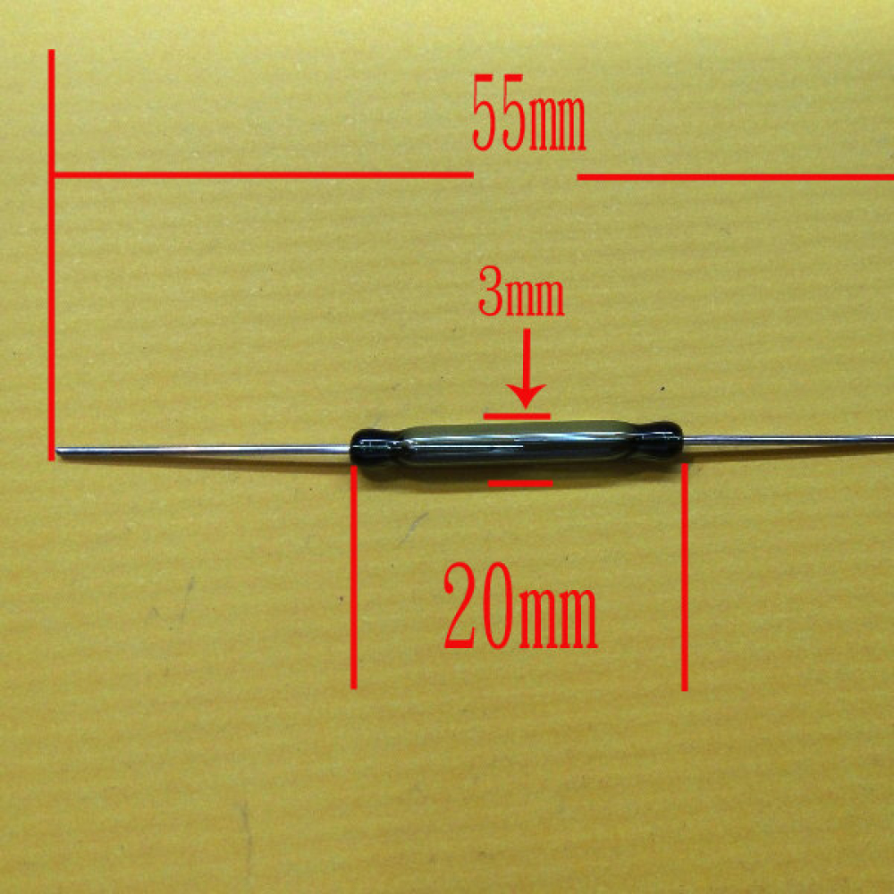 磁簧管 綠色磁幹簧管 3X20MM:直徑3MM 長20MM 磁控管 KC-0057