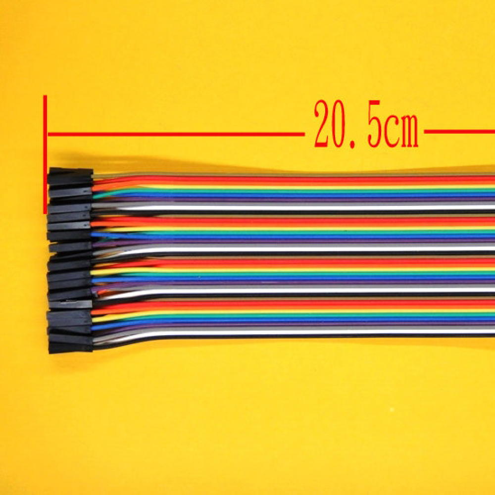 40P杜邦線 雙頭1P膠殼 總長約20CM 12股銅絲 彩色排線 母對母頭