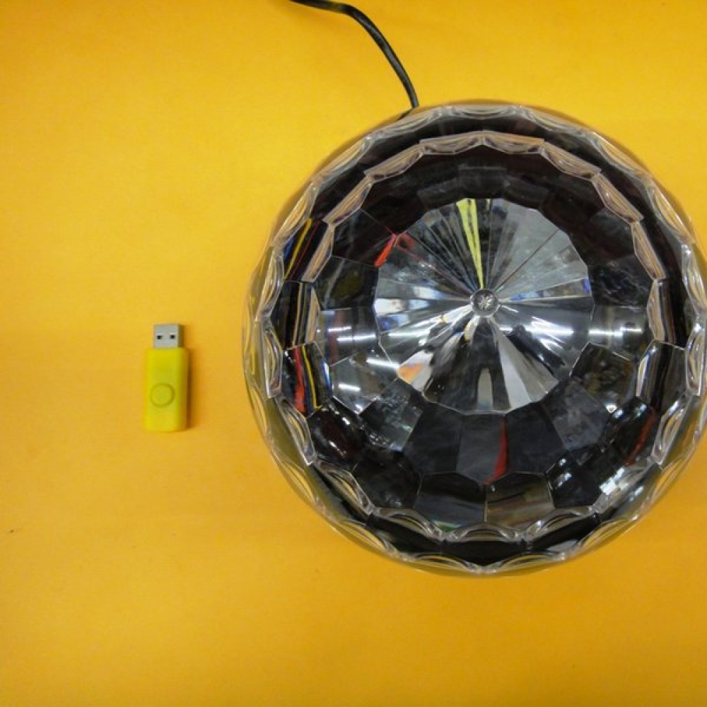 【大順電子】新款！LED彩燈 水晶魔球18W 紅綠藍六圖案變色 聲控 附手控 XL-11