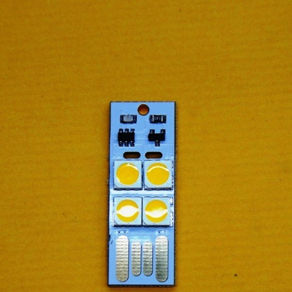 【大順電子】觸摸開關USB燈 電腦鍵盤燈 超小超薄迷你USB燈  暖白 USB-0010