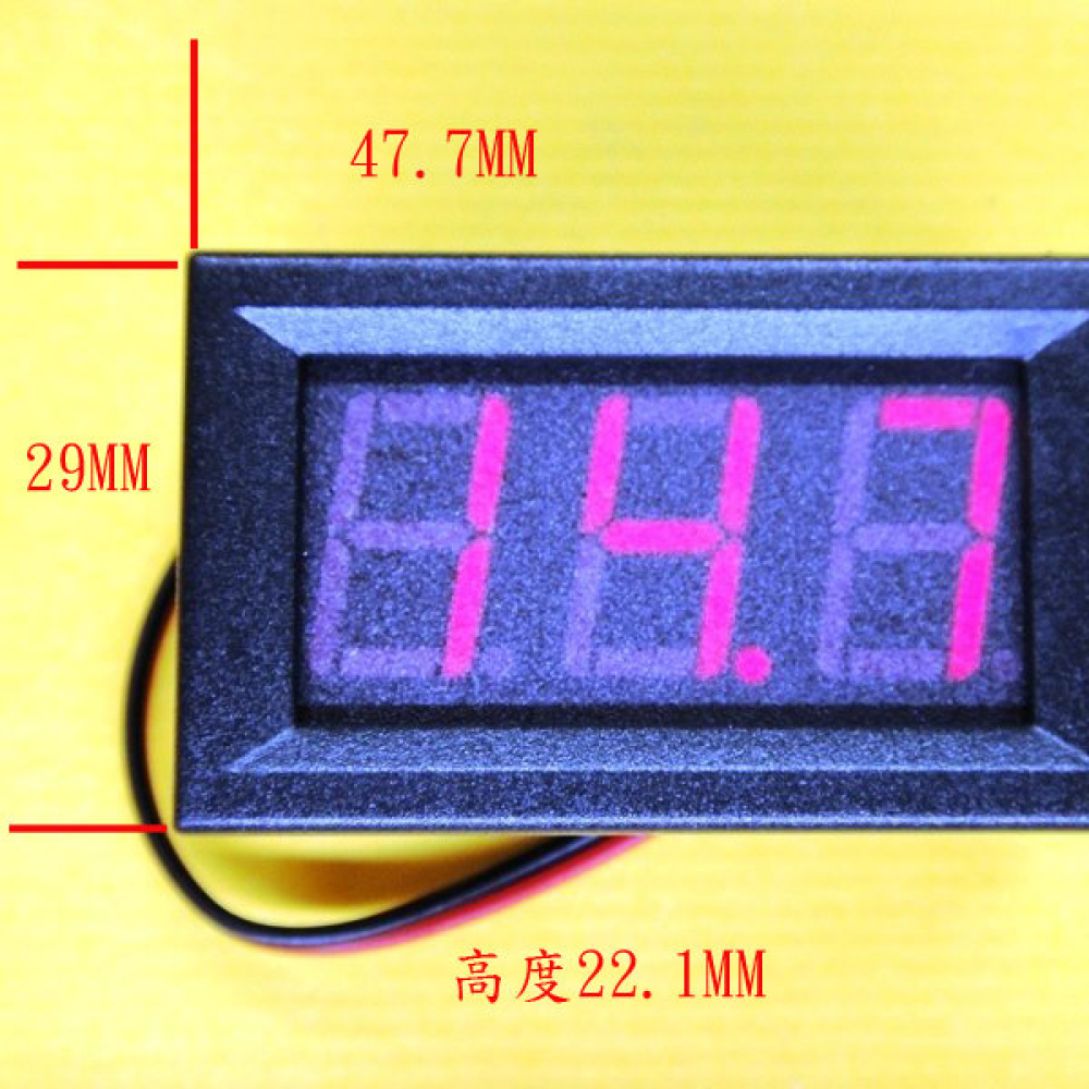 數碼管直流電壓表頭 0.56寸LED數位電壓表 DC4.5V-30.0V 反接保護 KR-0032