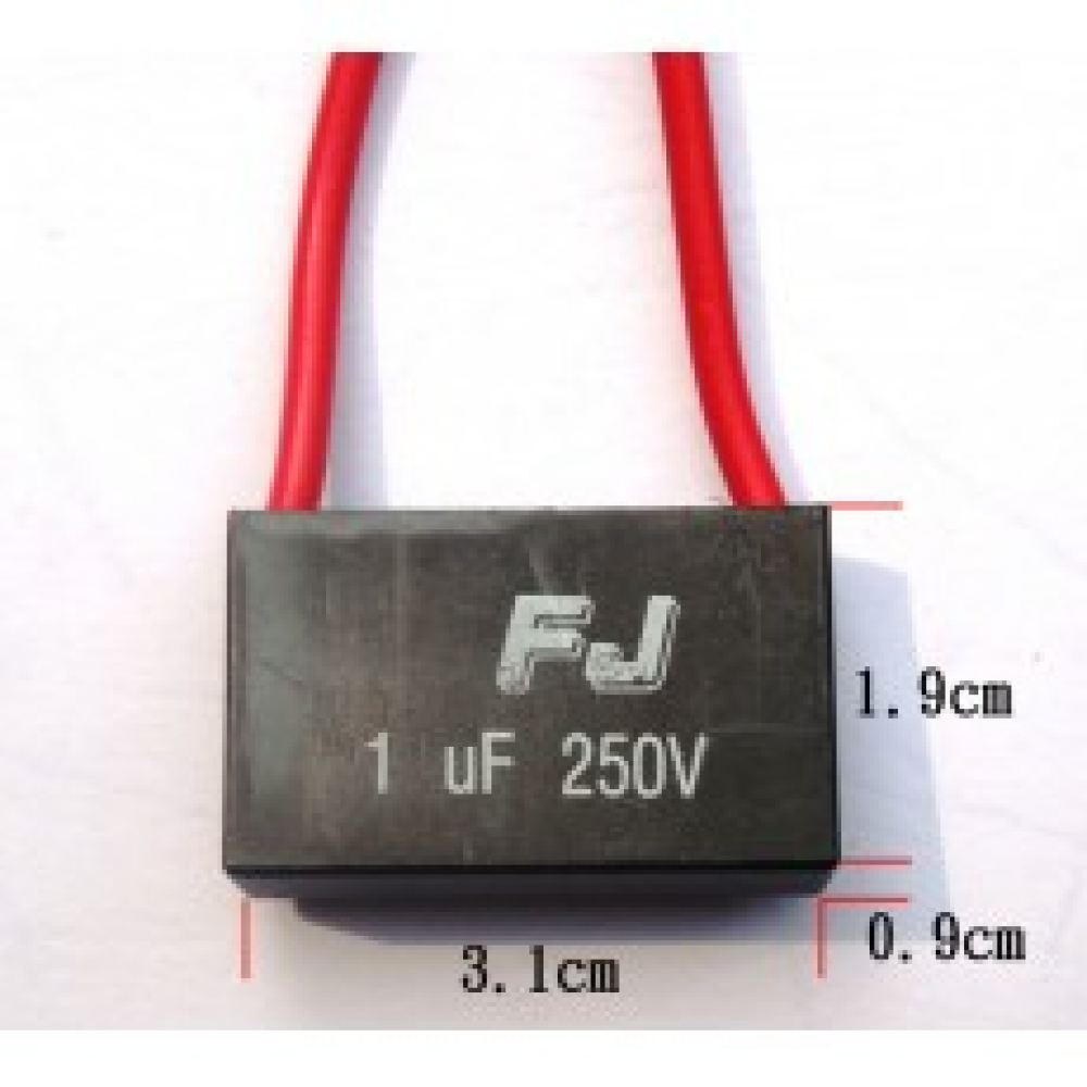 CF1250 運轉 啟動電容 1UF 250V 方型 帶線長 約10公分