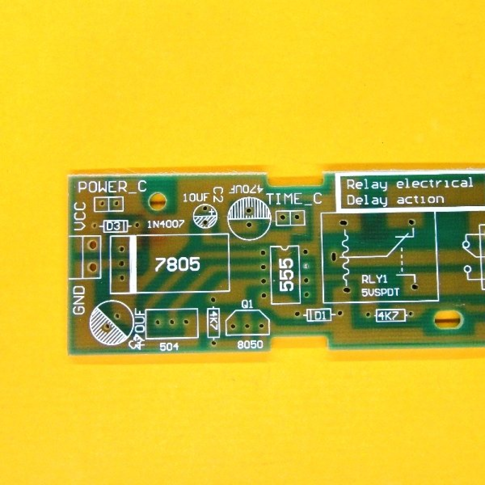 NE555繼電器上電延時動作模組 1秒-5分鐘可調 空PCB板 KC-0010