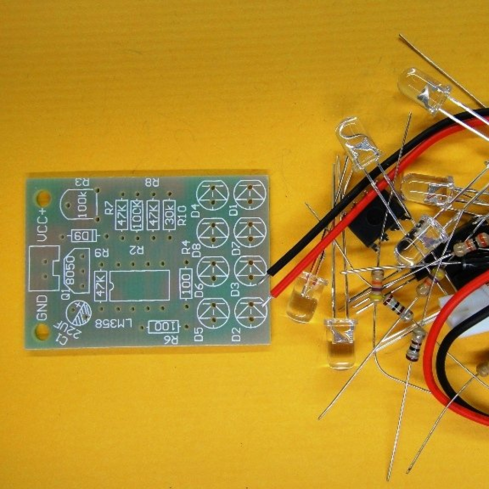 LM358呼吸燈散件/電子DIY趣味製作套件 8個5MM LED 藍色閃爍套件 KC-0023