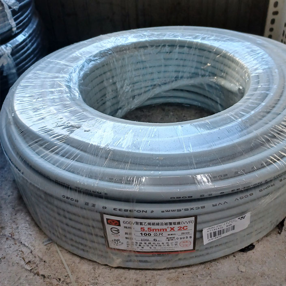 JL5-52CA 正亞5-5平方2芯電纜線 灰色