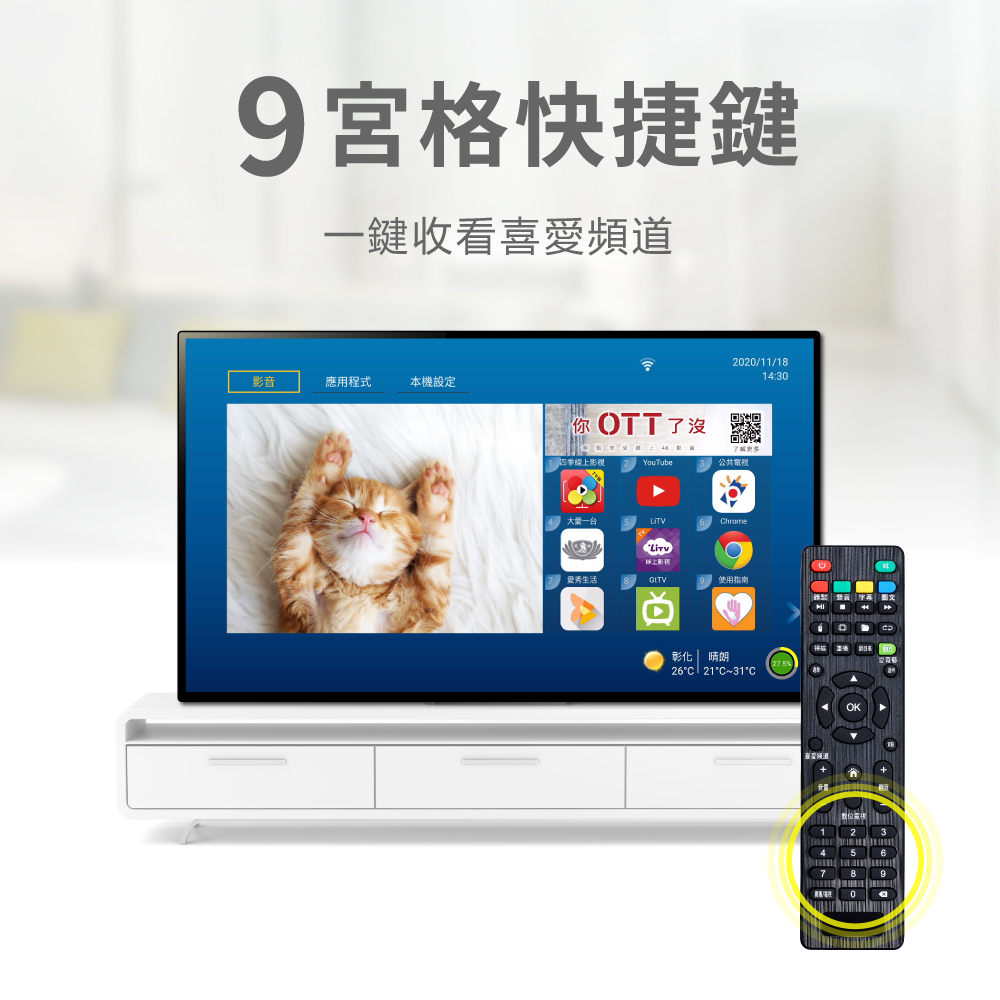 OTT-2000 網路智慧電視盒(8核旗艦王)/居家防疫辦公上班上課